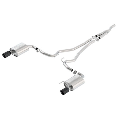 FORD RACING 2015-2016 MUSTANG 2.3L SPORT CAT BACK EXHAUST SYSTEM WITH BLACK TIPS -- M-5200-M4SB