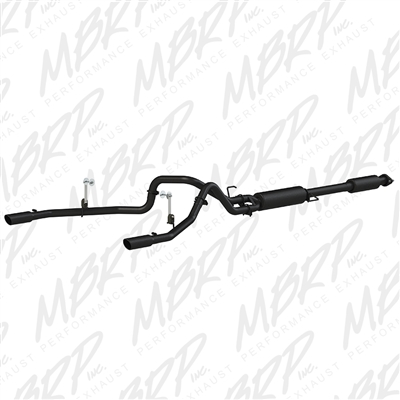 MBRP 2015 Ford F150 2.5" Cat Back, Dual Rear Exit, Black coated  -- S5258BLK